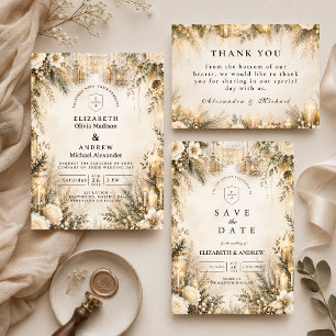 Elegant Winter Wedding Save The Date