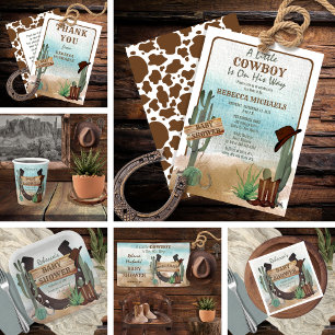A Little Cowboy Western Boy Baby Shower  Envelope
