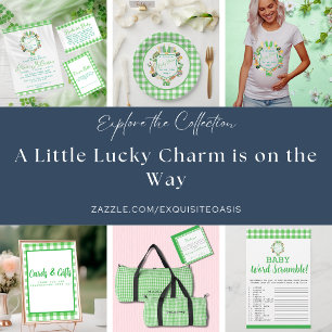 A Little Lucky Charm Is on the Way  Crest baby  Invitation