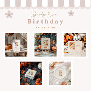 Vintage Lace Ghost Coquette Halloween  1st Birthda Invitation