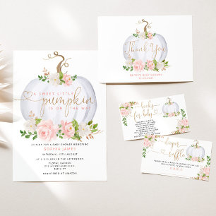 White Little pumpkin fall diaper raffle ticket Enclosure Card