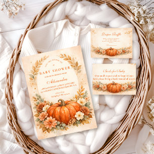 Little Pumpkin Fall Baby Shower Invitation