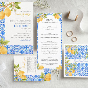 Main Squeeze   Mediterranean Lemon Bridal Shower  Invitation