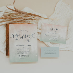 Sorbet   Watercolor Pastel Wedding Invitation