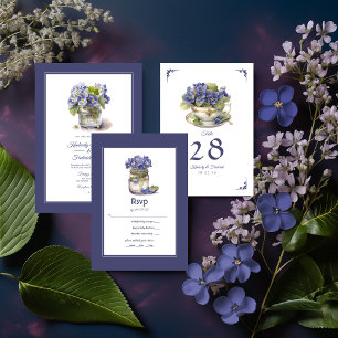 Future Dusk Common Evening Primrose Floral Wedding Invitation