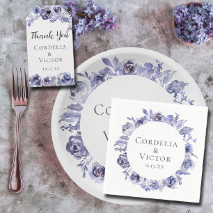 Elegant Purple Peony Floral Evening Winter Wedding Invitation