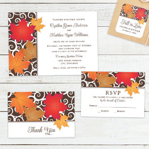 Autumn Leaves Fall In Love Wedding Monogram Square Sticker