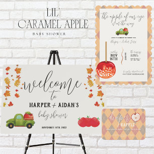 Caramel Apple - Red Baby Shower Thank You Card