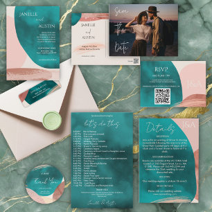 Abstract Watercolor In Lieu of Gifts Enclosure Card