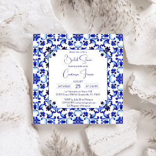Talavera azulejo blue tiles Mexican bridal shower Favour Box