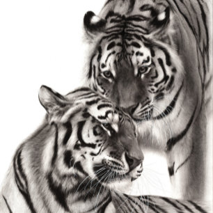 Touch - Hand-Painted Original Tiger Artwork  Tapestry