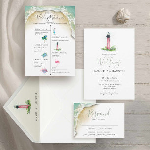 Watercolor Jupiter Lighthouse Thank You Stationery Card