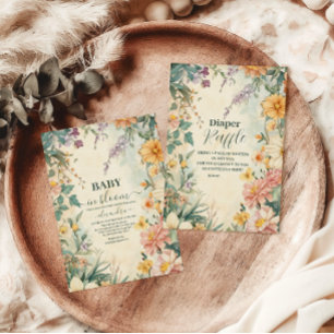 Blush Floral Baby in Bloom Baby Shower Invitation