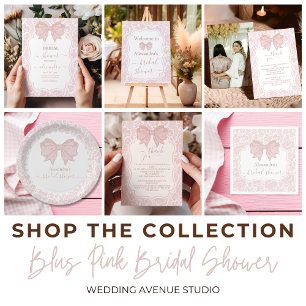 Blush Pink White Chinoiserie Floral Bridal Shower Invitation