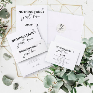 Nothing Fancy Just Love Minimalist Wedding Invitation