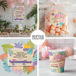 Scales and Tails Girl's Reptile Birthday  Poster