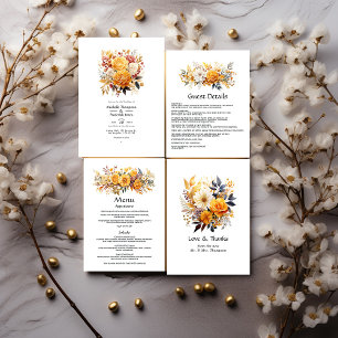 Sundial Floral Wedding Thank You Card
