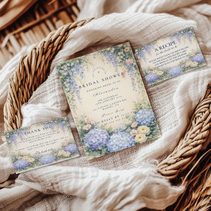 Romantic Dusty Blue Garden Bridal Shower Napkin