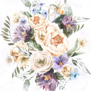 Purple Peony Wildflowers Couples Shower Invites