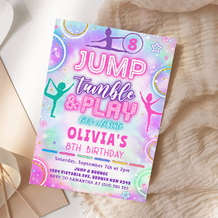 Tie Dye Gymnastics Jump Play Birthday Thank You Classic Round Sticker