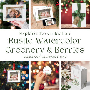 Elegant Christmas Foliage Berries Holiday Photo
