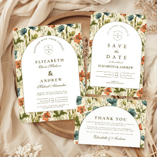 Soft Botanical Arch Garden Wedding Thank You Card