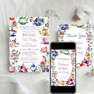 Alice in wonderland bridal shower thank you card