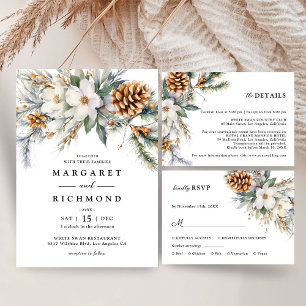 Rustic Floral Winter Wedding Detail Enclosure Card