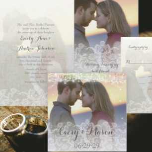 Rustic Country Lace and Burlap Wedding Invitations