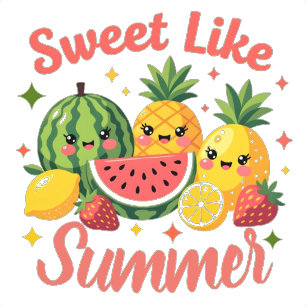 Sweet Like Summer Cute Fruit Friends Cushion