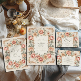 Botanical Garden Art Nouveau Wedding All In One Invitation