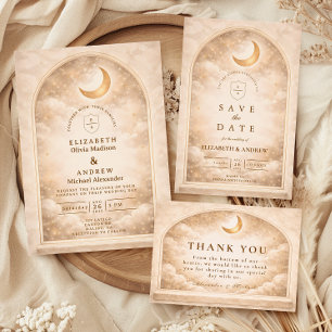 Vintage Moonlight Romance Wedding RSVP Card