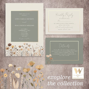 Boho Sage Green Wedding Place Card