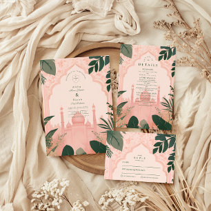 Botanical  Elegant Floral Islamic Wedding Invitation