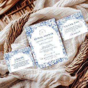 Vintage Blue Toile Garden Bridal Shower Napkin