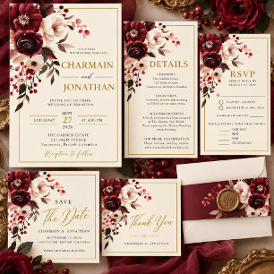 Elegant Maroon Burgundy Wedding  Envelope
