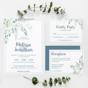 Romantic floral white gentle flowers wedding invitation