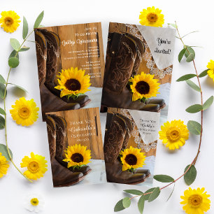 Country Sunflower and Lace Quinceañera Thank You