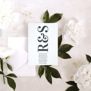 Big Monogram Modern Bold Simple Wedding Enclosure Card