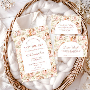 Soft Pink Fairy Baby Shower Diapper Raffle Enclosure Card
