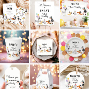 Dog Birthday Puppy Pawty Animals Pet Vet Modern Paper Plate