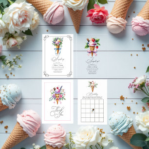 She's Been Scooped Up Ice Cream Bridal Shower Thank You Card
