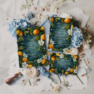 Fresh Lemon Grove Botanical Wedding Save The Date