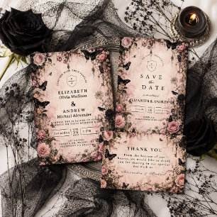 Moody Pink Goth Wedding Enclosure Card