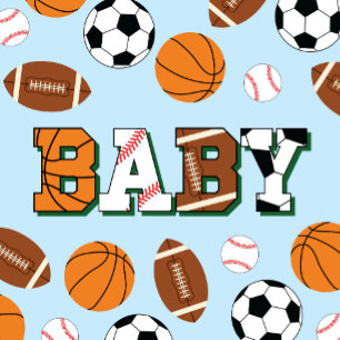 Sports Baby Shower Co-ed Theme Boy Blue Invitation