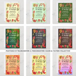 Friendsgiving Potluck Green Thanksgiving Invite