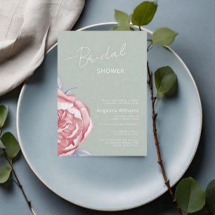 Peonies Bridal Shower Invitation 