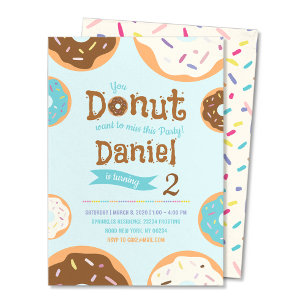 Boy's Birthday - Doughnut Party - Invitation