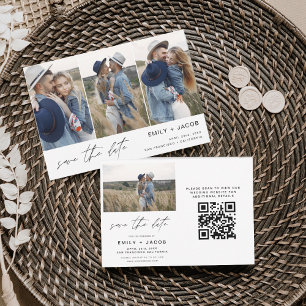 Budget Black and White Photo Wedding Invitation
