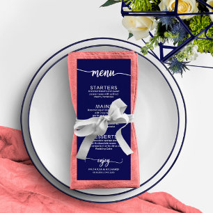 Navy Blue Wedding Order of Events Timeline Invitation